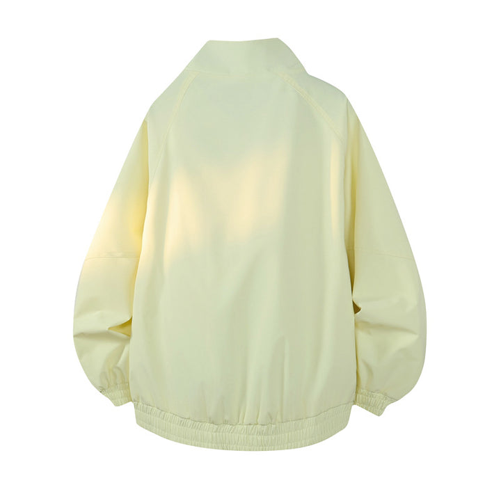 Unisex Oversize Reversible Bomber Jacket with Contrasting Collar, Zipper & Elastic Hem Mune Fashion