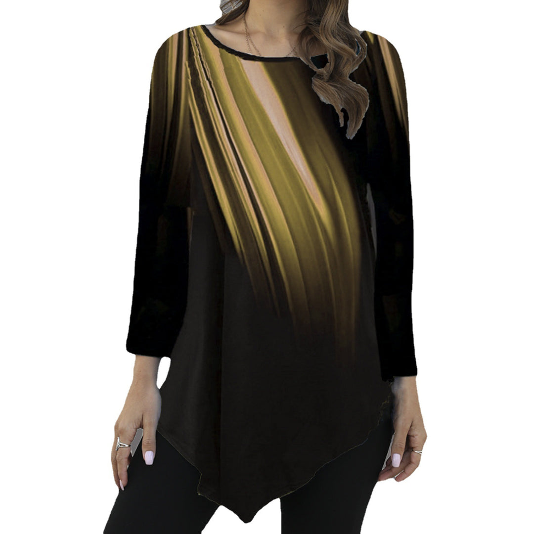Women's asymmetrical tunic with pointed hem and abstract gradient print Mune Fashion