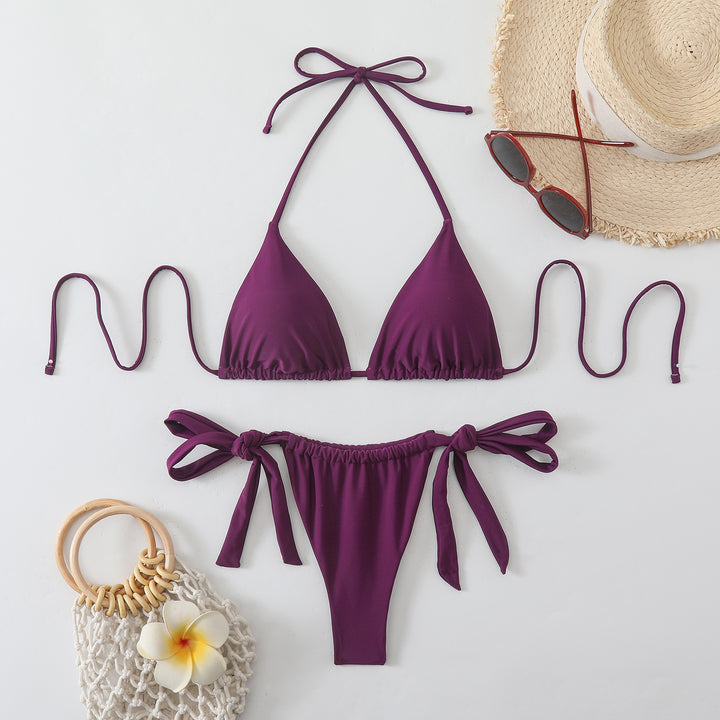 Women Triangle Bikini with fashionable tie straps Mune Fashion