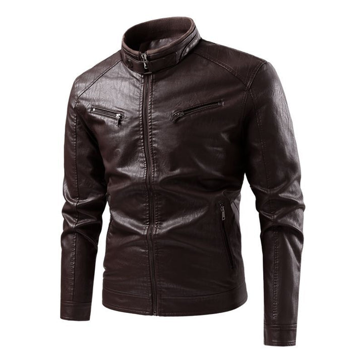 Men's Stylish Leather Jacket with Quilted Details Mune Fashion