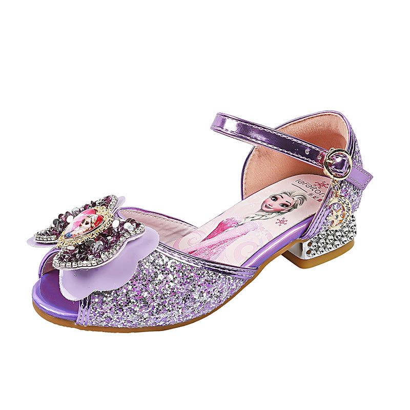Girls Sparkling Princess Ballerinas with Decorative Floral Motif Mune Fashion