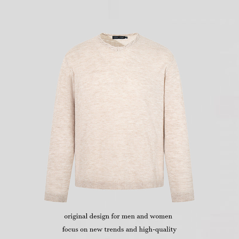 Men's fine knit sweater with round neck, loose fit and ribbed hem Mune Fashion