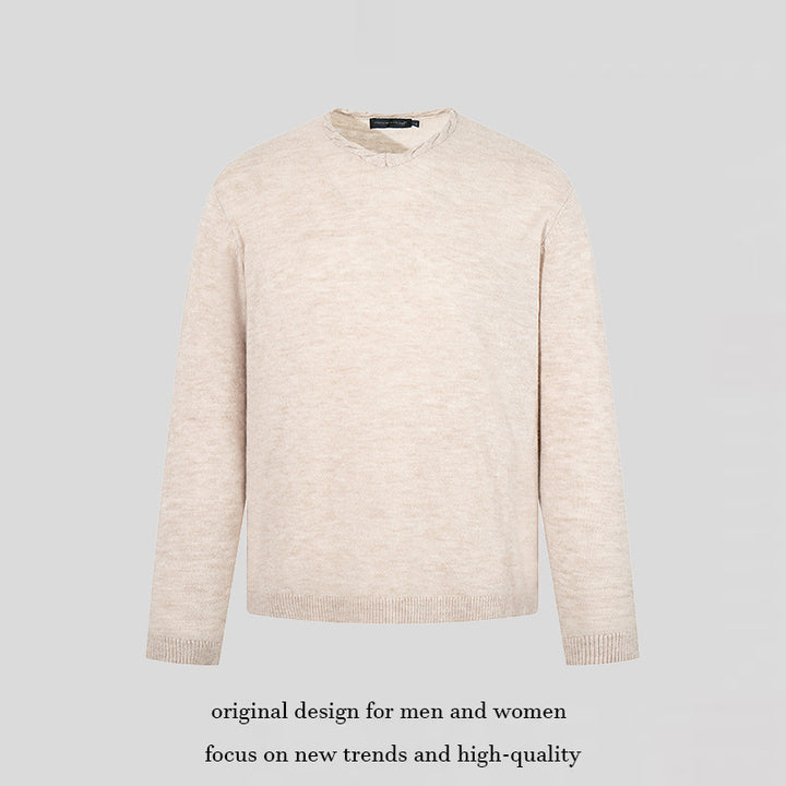 Men's fine knit sweater with round neck, loose fit and ribbed hem Mune Fashion