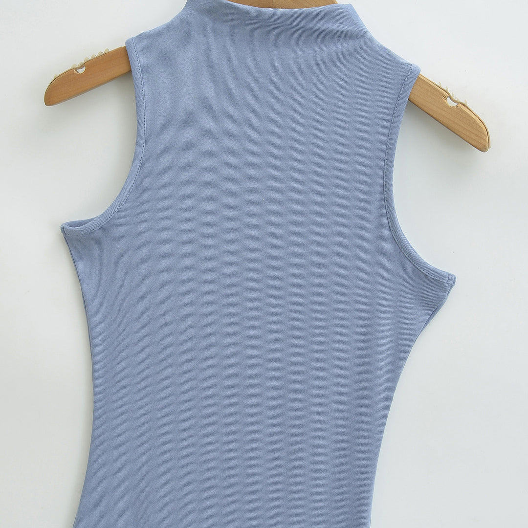 Ladies Figured Close-Fitting Midi Dress with Integrated Bolero and Stand-Up Collar Mune Fashion