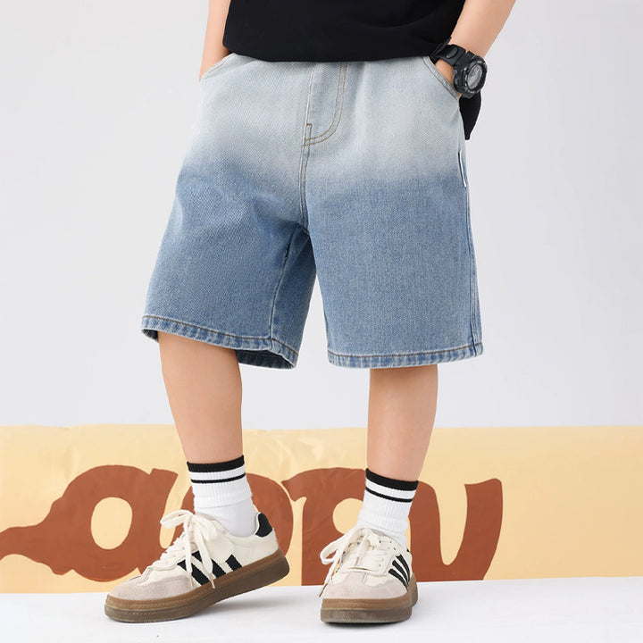 Boys loose denim shorts with trendy color gradient Mune Fashion