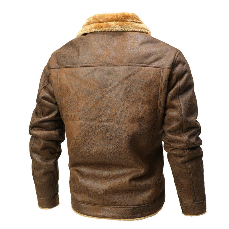 Men's trucker jacket made of suede synthetic leather with teddy lining Mune Fashion