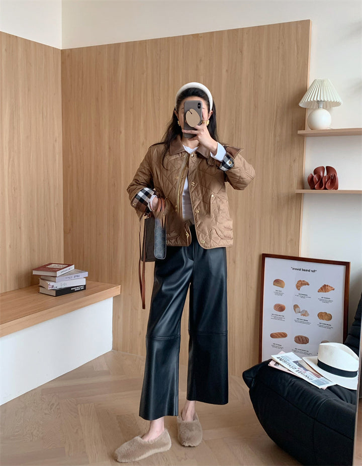Women Fashionable Quilted Jacket with Pockets Mune Fashion