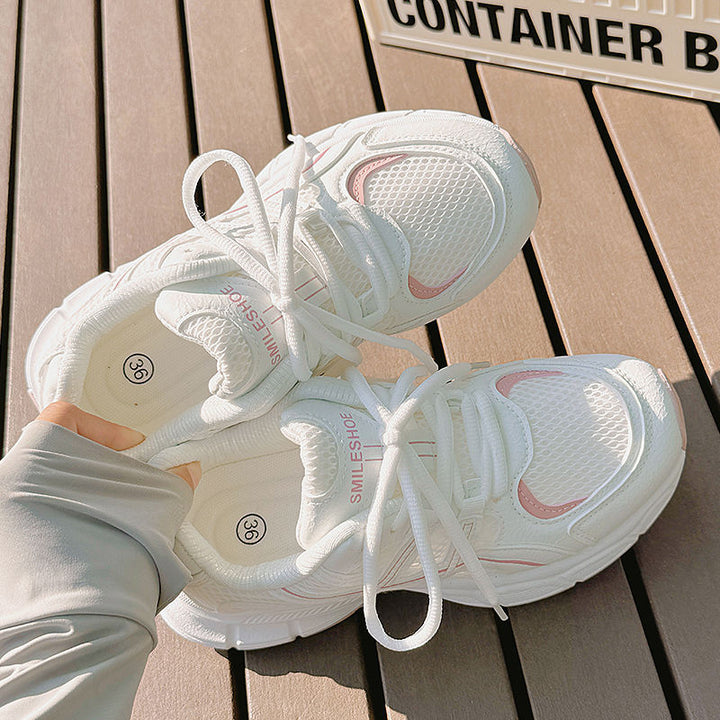 Women’s sporty mesh sneakers with high cushioning outsole and breathable upper material structure Mune Fashion