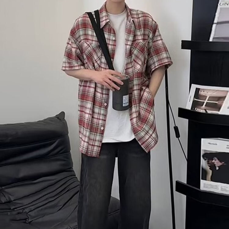 Men's Elegant and Casual Short Sleeve Shirt Jacket Mune Fashion