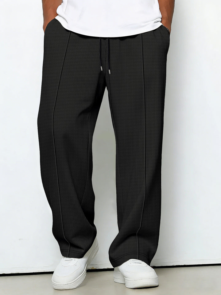 Men's custom-made jogging pants with drawstring waistband, crease and structured stretch quality Mune Fashion