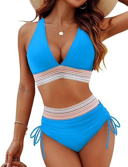 Women's bikini set with adjustable waistband and sporty V-neck Mune Fashion