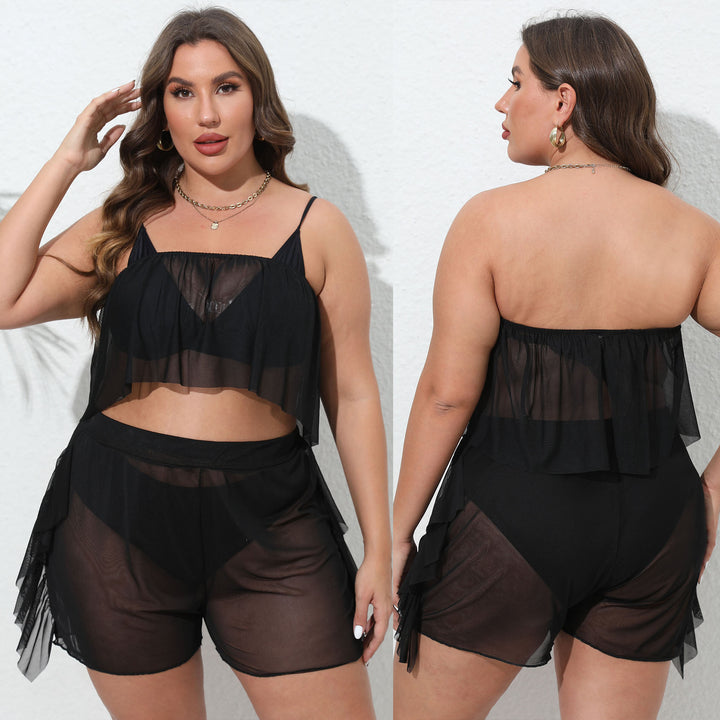 Ladies airy beach set with perforated design Mune Fashion