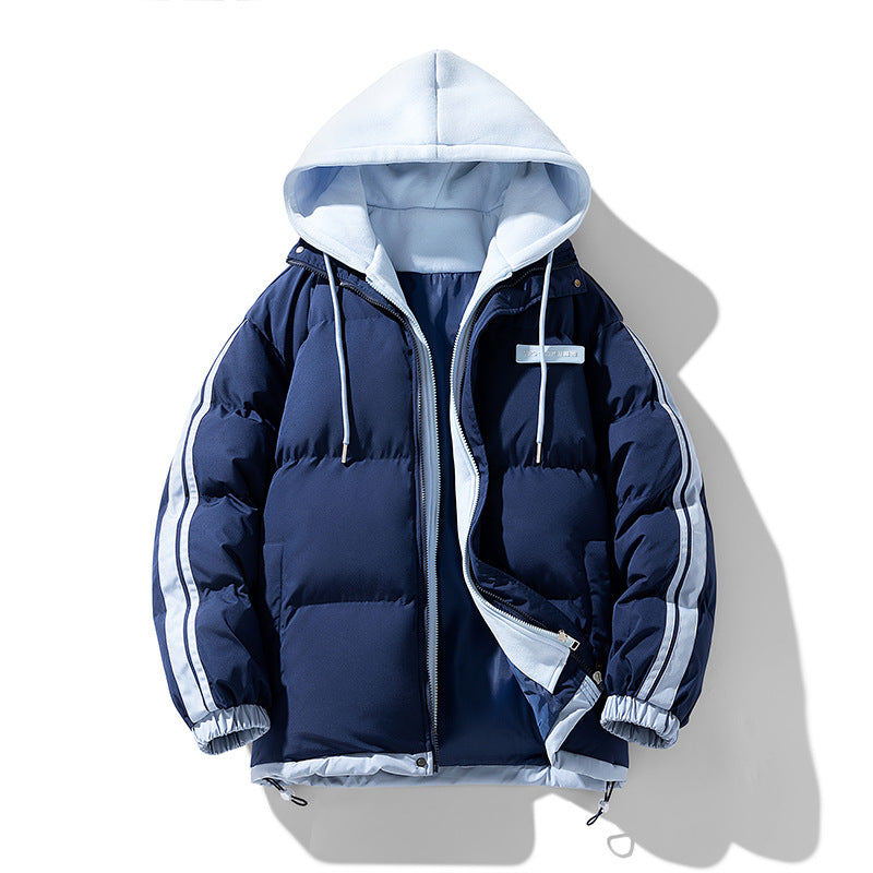 Men's nano padded parka hybrid with internal hoodie, side stripes and two-way zipper Mune Fashion