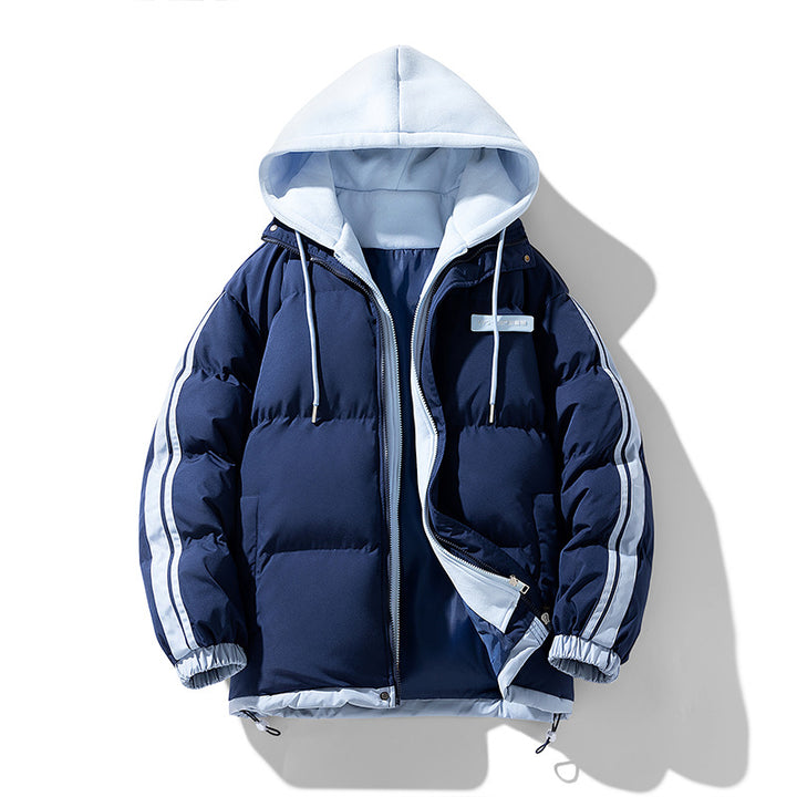 Men's nano padded parka hybrid with internal hoodie, side stripes and two-way zipper Mune Fashion