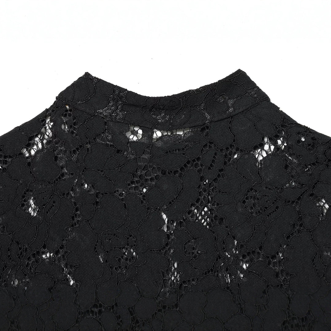Women's lace jacket with mandarin collar and decorative frog closures Mune Fashion