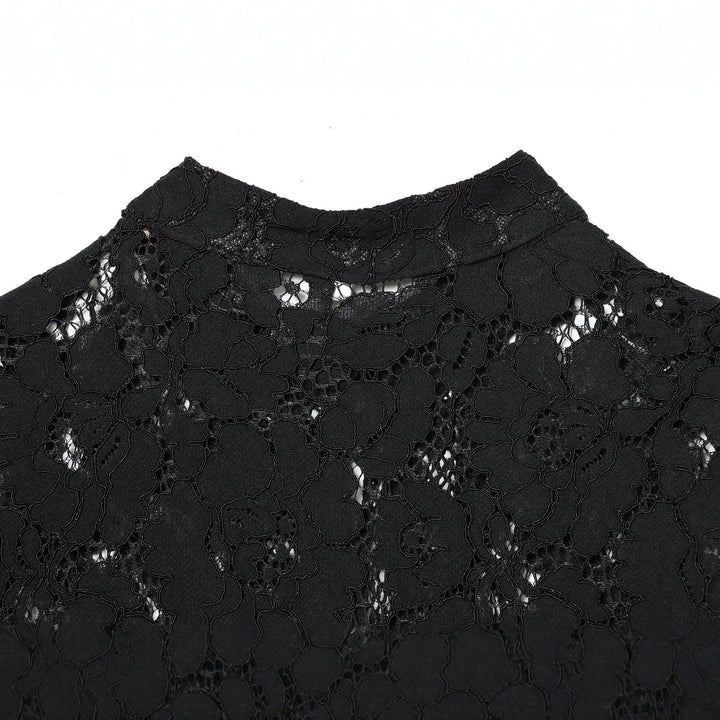 Women's lace jacket with mandarin collar and decorative frog closures Mune Fashion