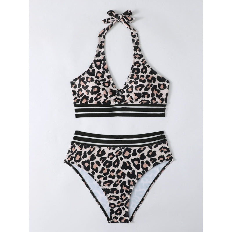 Women's High-Cut Bikini with Leopard Print Mune Fashion