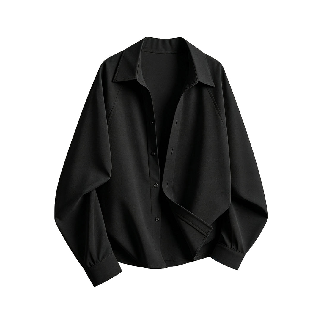 Women Oversized Blouse Shirt made of flowing stretch with shirt collar Mune Fashion