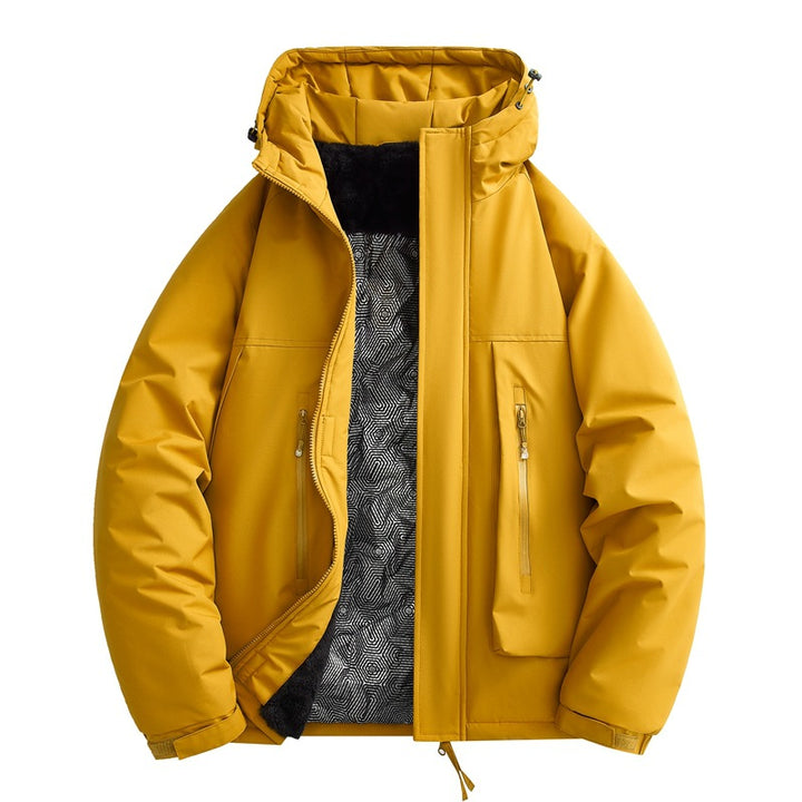 Men's water-repellent padded winter jacket with hood and soft fleece lining Mune Fashion