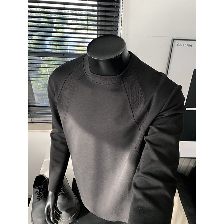 Men's Fine Long Sleeve Sweatshirt with Light Stand-up Collar and Raglan Seams Mune Fashion