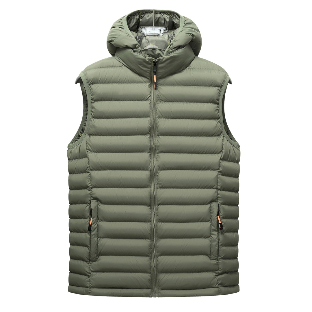 Women's ultralight quilted hooded vest with thermal filling and high standing collar Mune Fashion