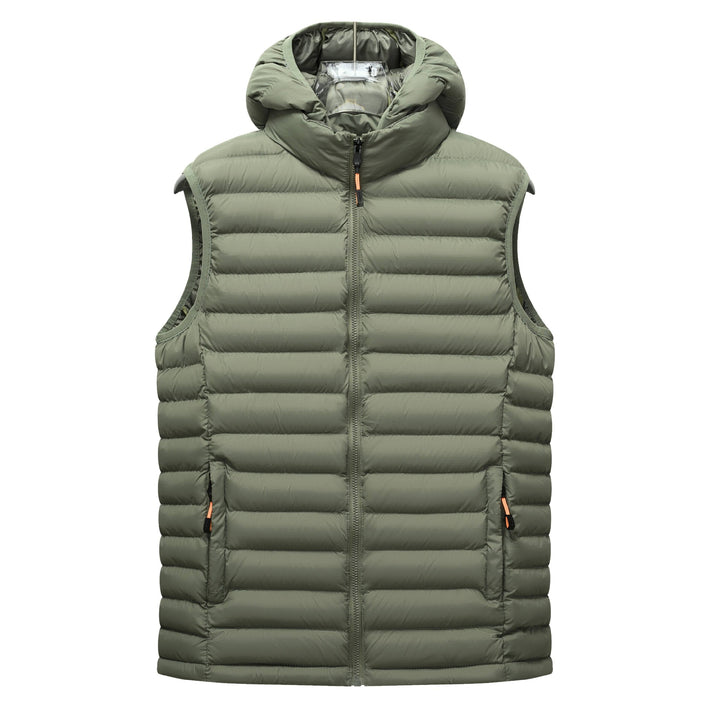 Women's ultralight quilted hooded vest with thermal filling and high standing collar Mune Fashion