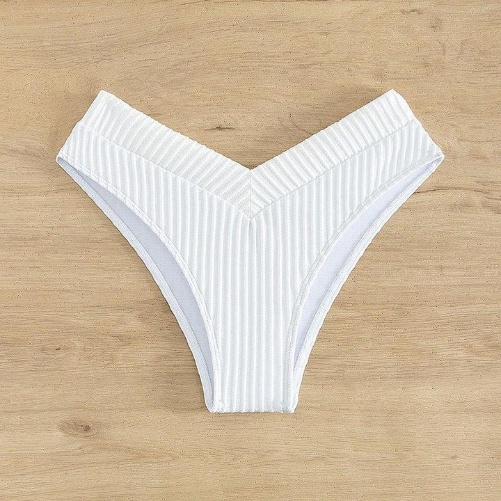 Women High-Waisted Bikini Bottom with V-Neck Mune Fashion
