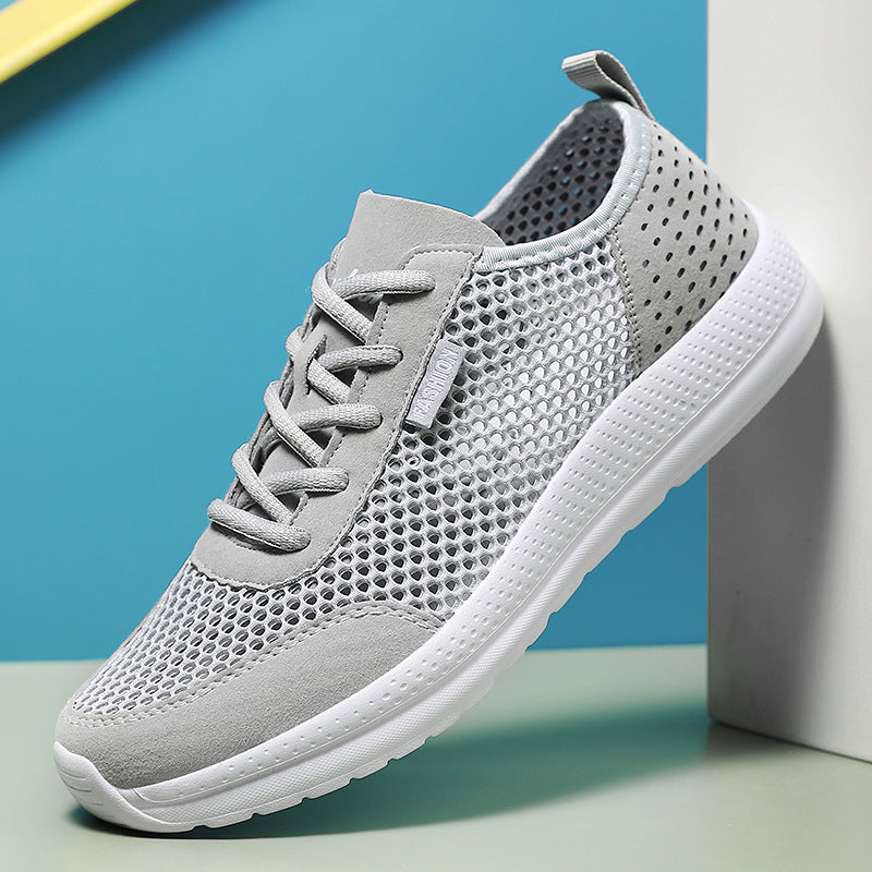 Unisex nan lightweight comfort walking shoe with airy honeycomb mesh, ergonomic cushioning sole and pull tab Mune Fashion