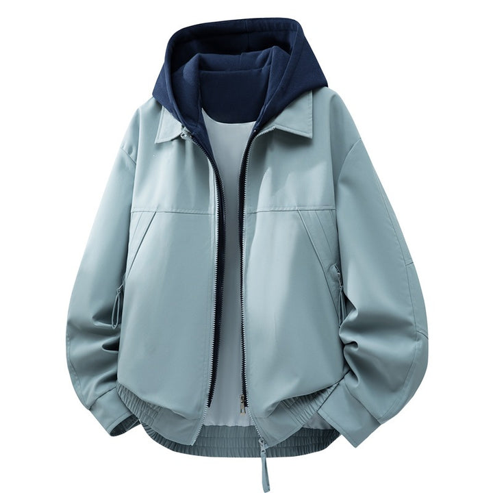 Men's Casual Hybrid Jacket with Integrated Hood Layer and Elastic Hem Mune Fashion