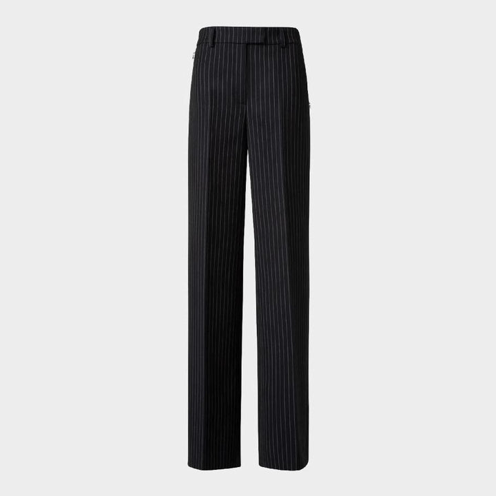 Women's Pinstripe Tailored Suit with Wide-Leg Pants Mune Fashion