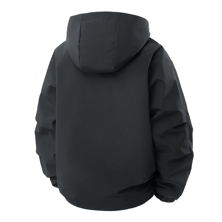 Men's Minimalist Tech Softshell Parka with Hood, Concealed Zipper and Cargo Chest Pockets Mune Fashion