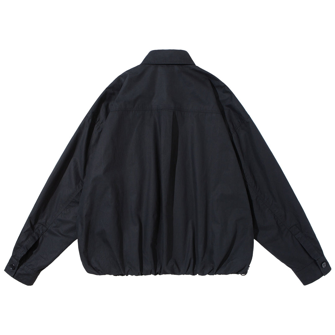 Unisex Loose fitting overshirt jacket made of cotton blend with drawstring hem and chest pocket Mune Fashion