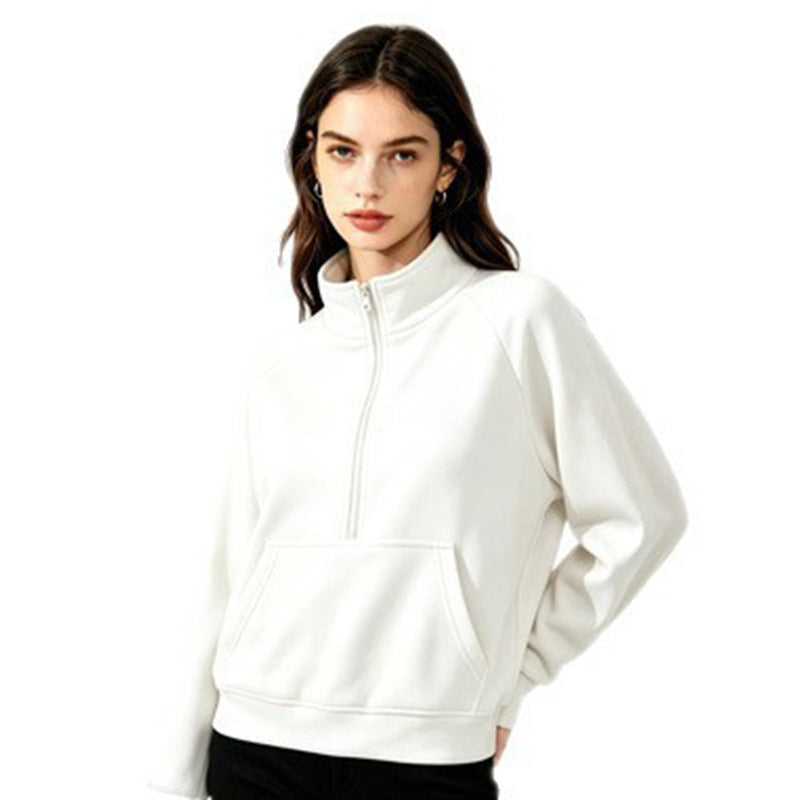 Women's sporty hooded sweatshirt with stand-up collar Mune Fashion