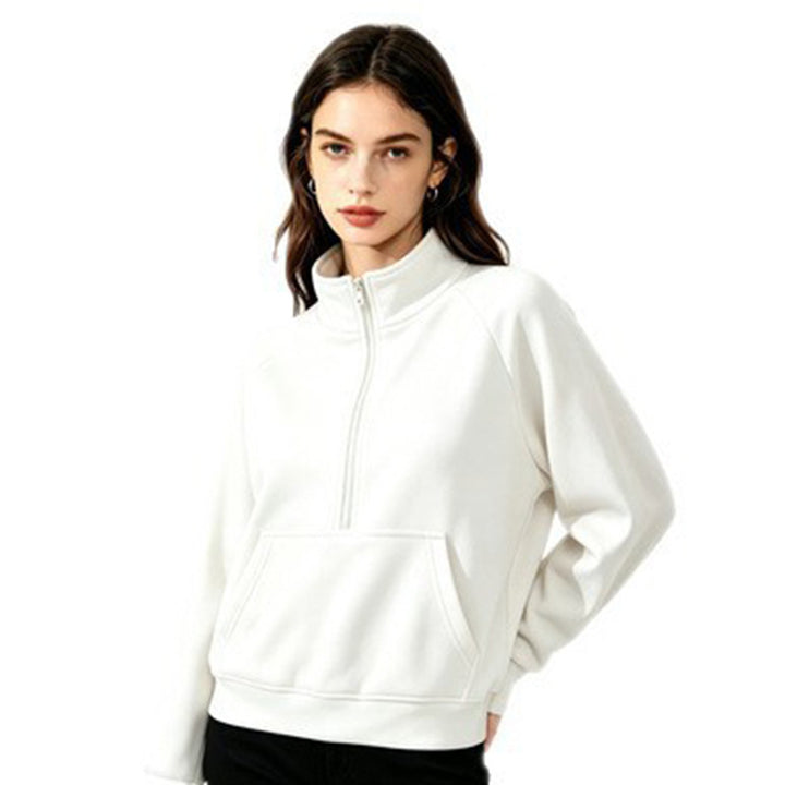 Women's sporty hooded sweatshirt with stand-up collar Mune Fashion