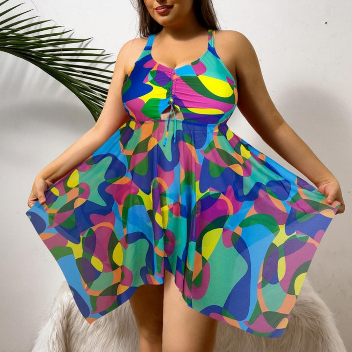 Women Flowing Beach Sarong with Colorful Pattern Mune Fashion