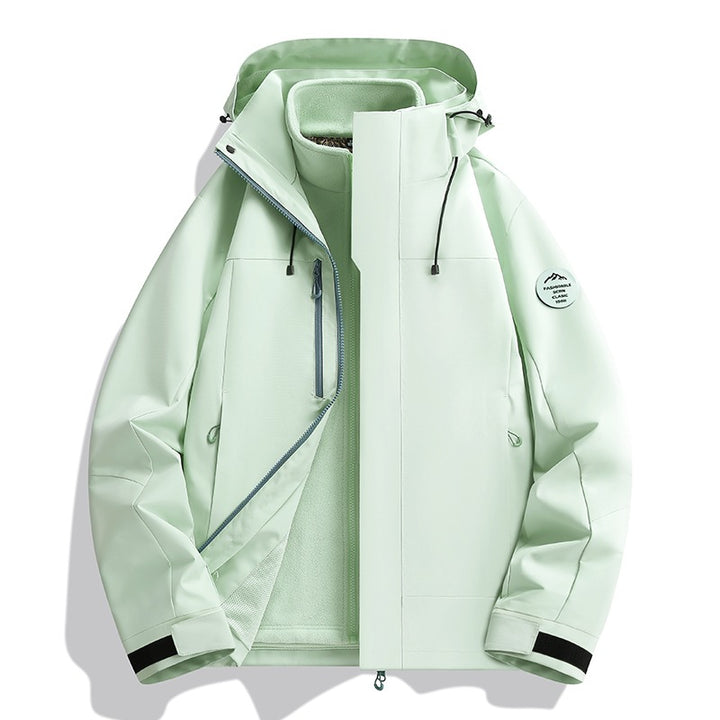 Men's Waterproof Softshell Jacket with Fleece Lining, Adjustable Hood & Zip Breast Pocket Mune Fashion