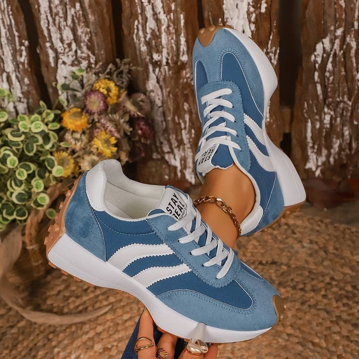 Women's Retro Running Sneakers with Suede Look, Profiled Rubber Sole and Padded Comfort Insole Mune Fashion
