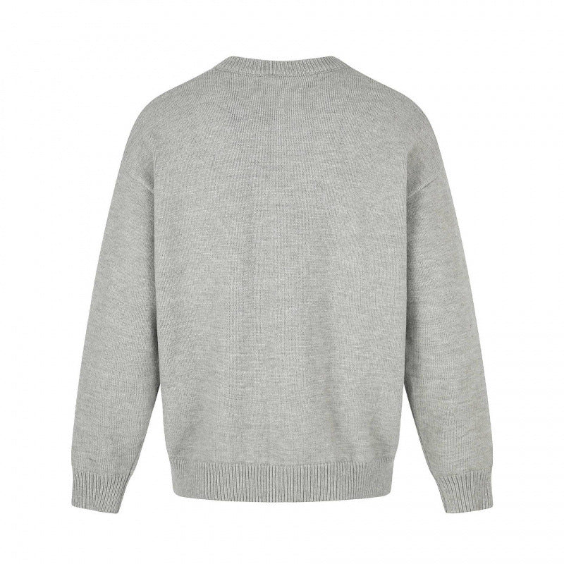 Unisex Boxy Knit Cardigan with Round Neckline and Full Button Placket Mune Fashion