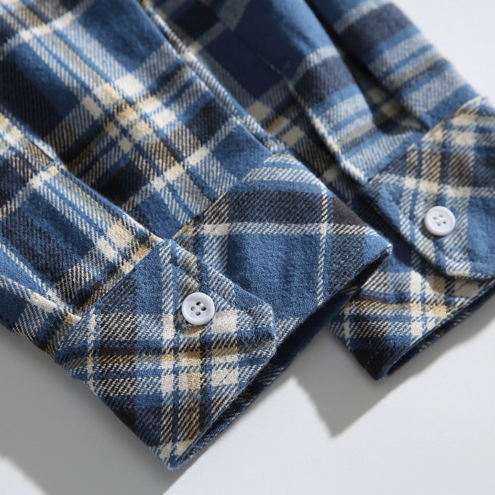Unisex Checked Overshirt in Boxy Cut with Chest Flap Pockets made of Soft Flannel Mune Fashion