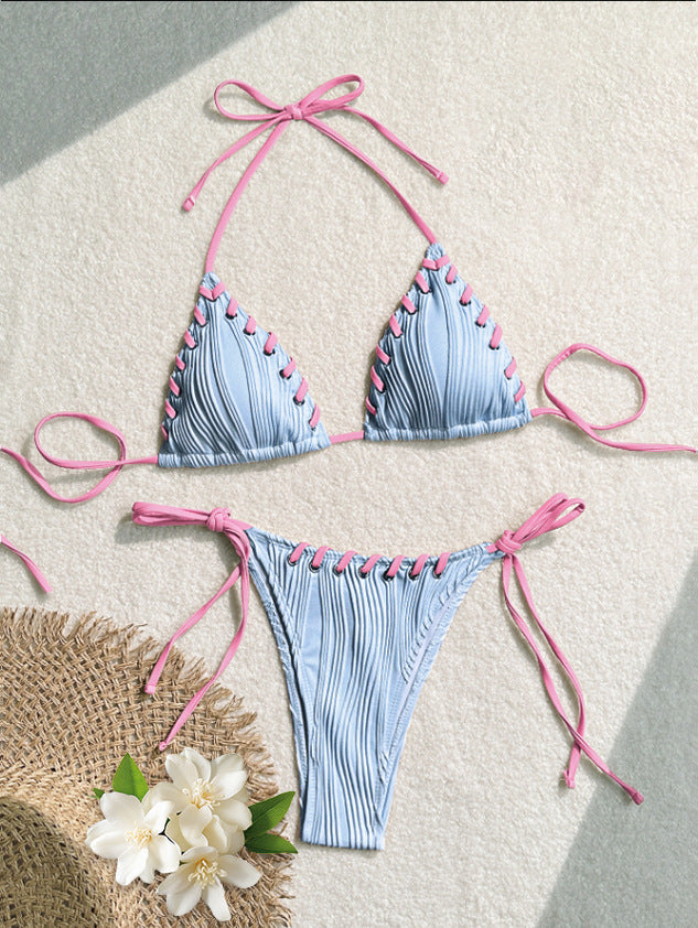 Women's triangle bikini with contrasting lacing details Mune Fashion