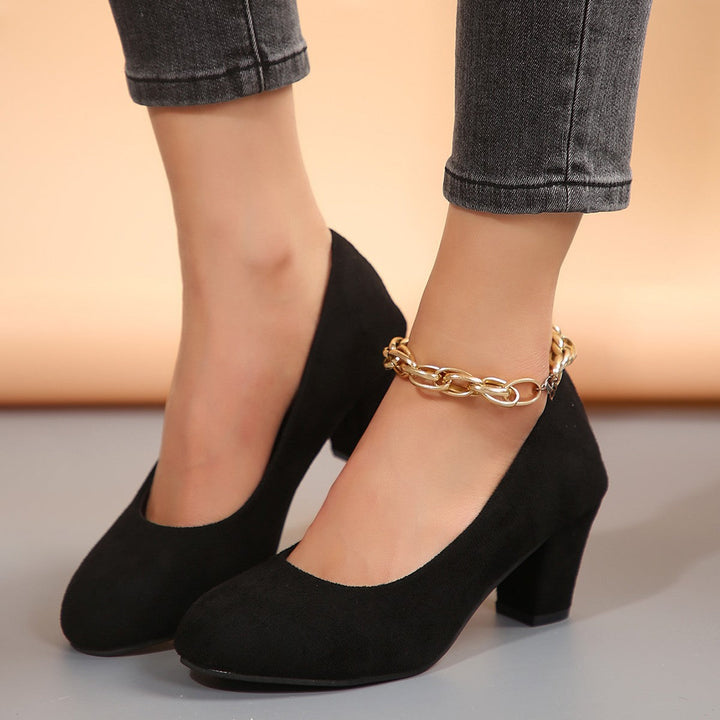 Ladies elegant pumps with comfortable block heels Mune Fashion