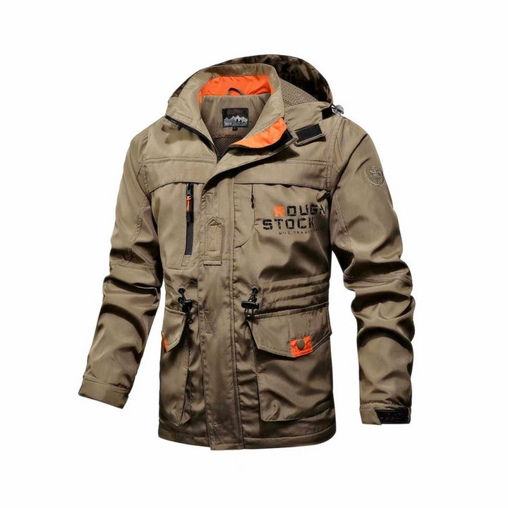 Men's Utility Field Parka with Hood, Multifunctional Pockets and Adjustable Waist Drawstring Mune Fashion