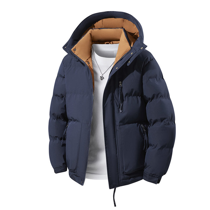 Men's Warm Down Look Quilted Jacket with Hood, Thermal Lining & Drawstring Mune Fashion