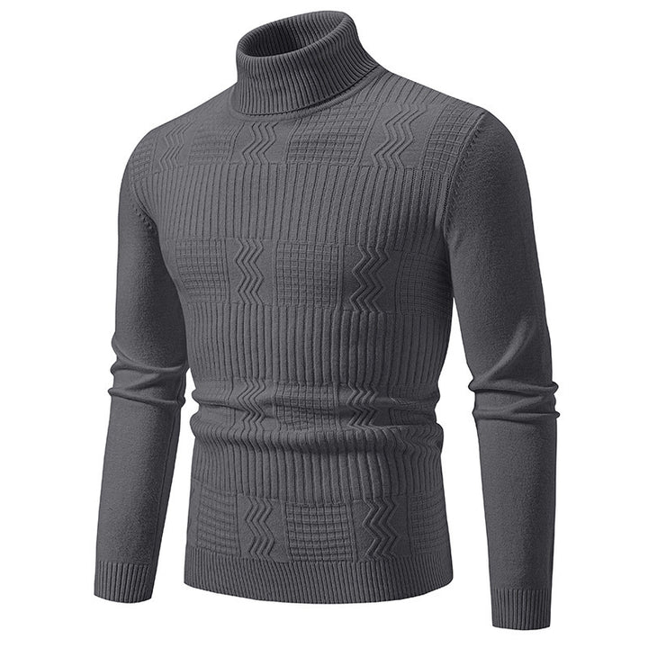 Men's knitted structured turtleneck sweater made of fine knit mix with a fitted silhouette Mune Fashion
