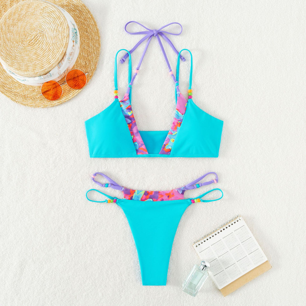 Women playful bikini with colorful floral design Mune Fashion