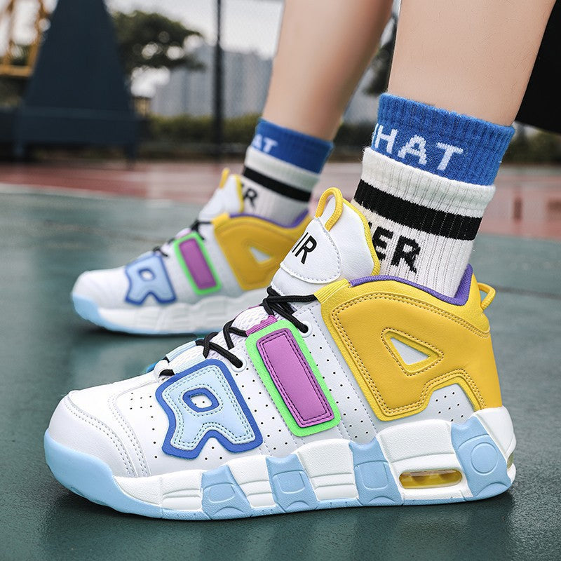 Unisex high-quality streetball sneakers with perforated upper material, reinforced overlays, and cushioned wave midsole Mune Fashion
