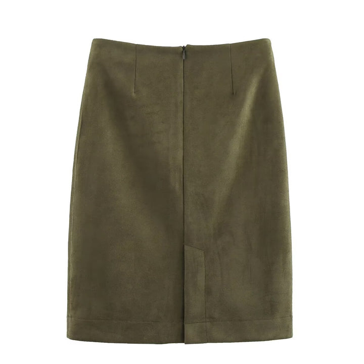 Women's two-piece velour-look set with oversized bomber jacket and fitted pencil skirt Mune Fashion