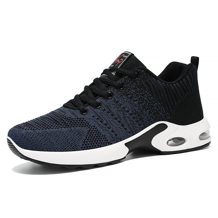 Men's lightweight knit running sneakers with cushioned heel support and visible air cushion midsole Mune Fashion