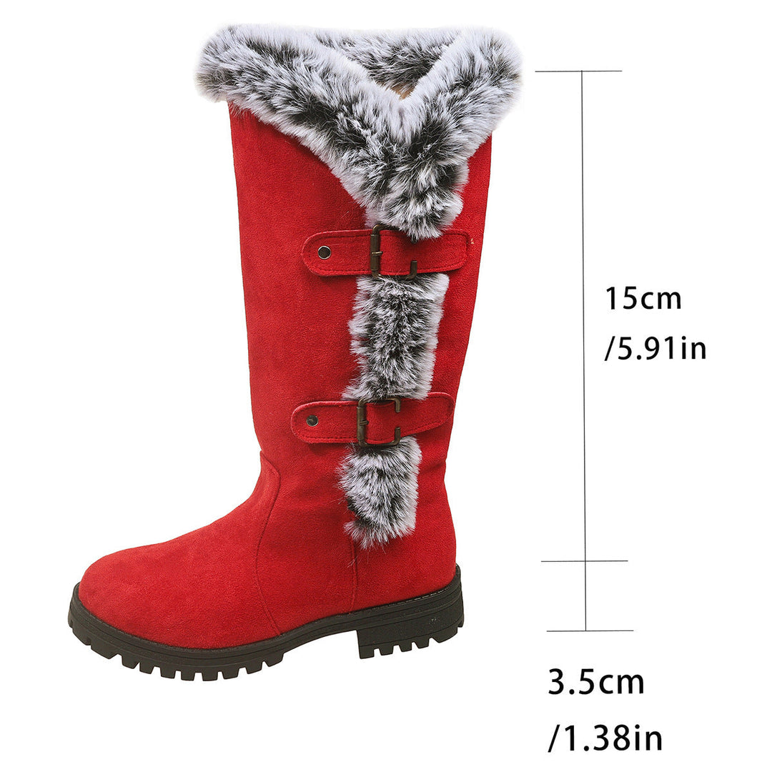 Women's Winter Boots with Cozy Faux Fur Collar and Slip-Resistant Sole Mune