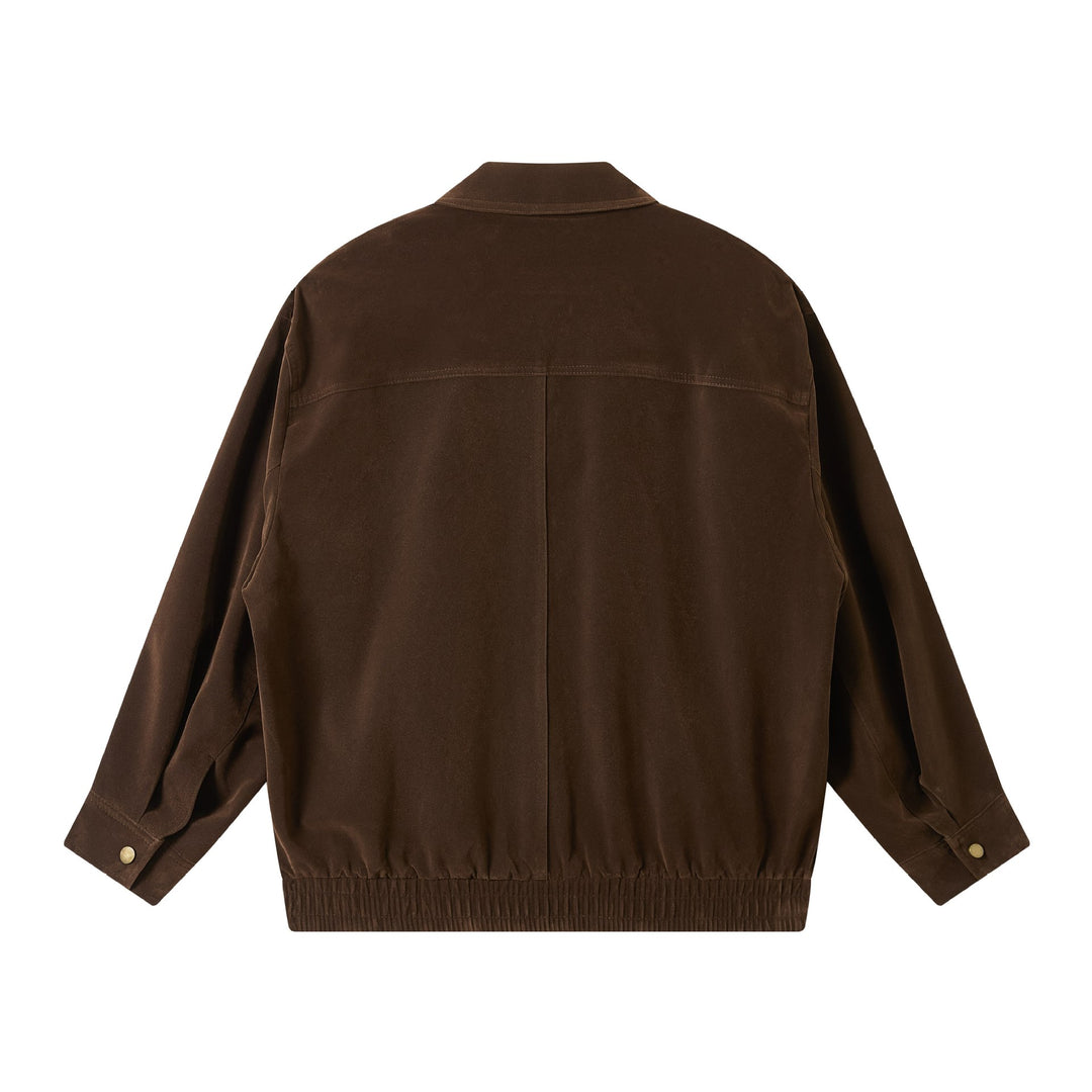 Men's short cut suede look blouson with elastic hem and flap pockets Mune Fashion